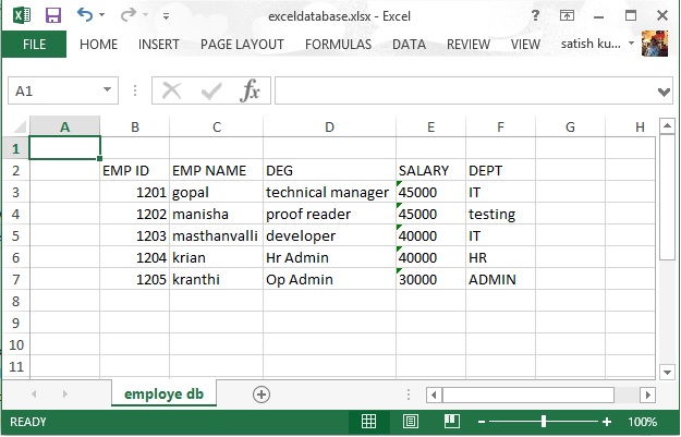Excel Database