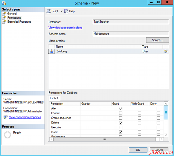 Creating a database schema in SQL Server 2014 Management Studio- 6
